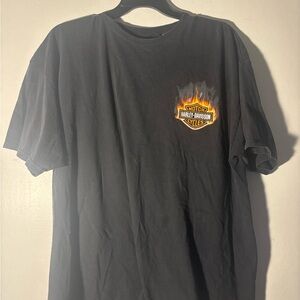 Harley-Davidson Black Tee with Orange & Yellow Flame Logo